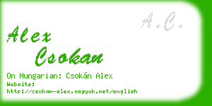 alex csokan business card