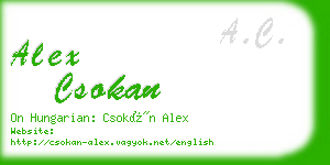 alex csokan business card